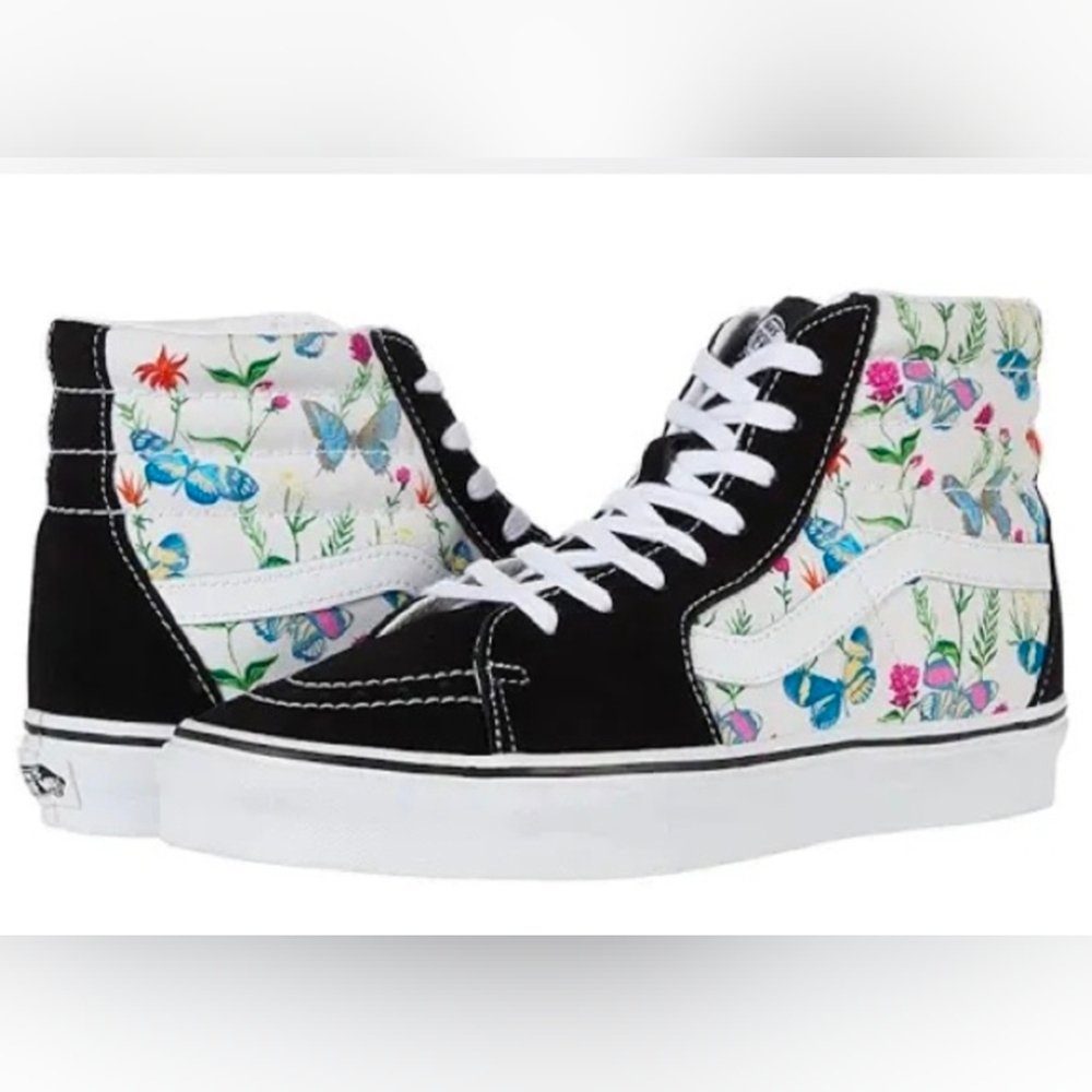 NIB Vans Butterfly Floral Marshmallow Sk8-Hi High Top Sneakers